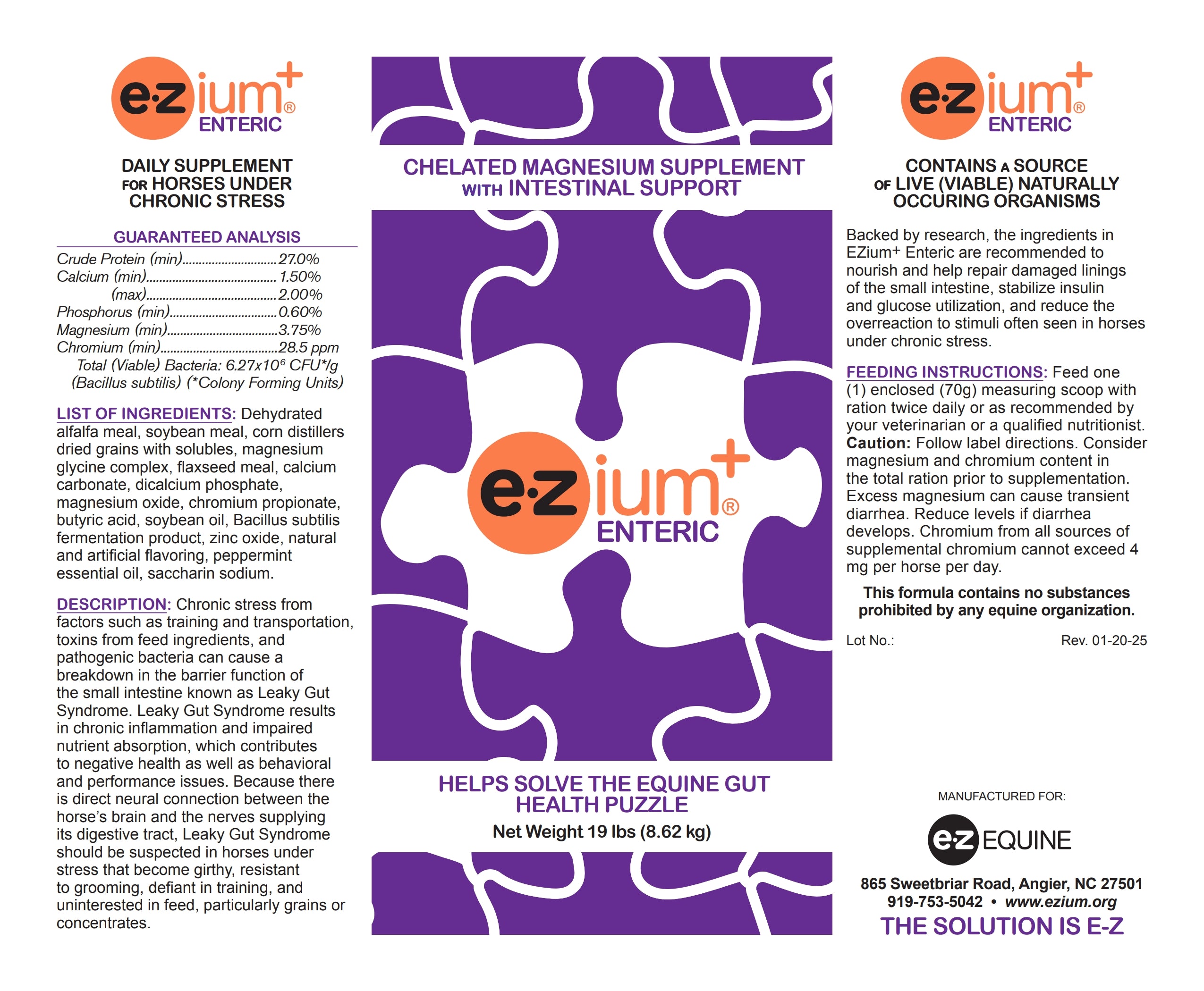 EZium+ Enteric 2 Month Reclosable Pail
